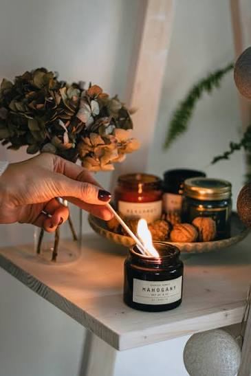 Warm evening light and calming natural body-care essentials